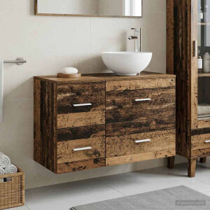 vidaXL Badkamermeubelset 2 pcs Oud hout Bewerkt hout