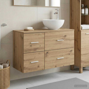 vidaXL Badkamermeubelset 2 st Artisanaal eiken Bewerkt hout