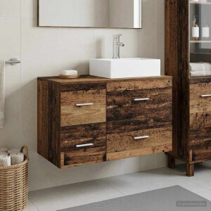 vidaXL Badkamermeubelset 2 st Oud hout Bewerkt hout