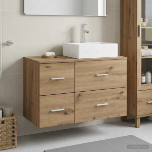 vidaXL Badkamermeubelset 2 st Artisanaal eiken Bewerkt hout