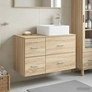 vidaXL Badkamermeubelset 2 st Sonoma Eiken Bewerkt hout