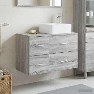 vidaXL Badkamermeubelset 2 st Grijs Sonoma Bewerkt hout