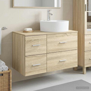 vidaXL Badkamermeubelset 2 st Sonoma Eiken Bewerkt hout