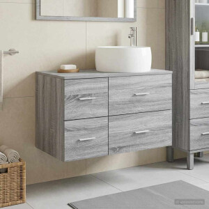 vidaXL Badkamermeubelset 2 st Grijs Sonoma Bewerkt hout