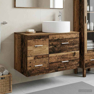 vidaXL Badkamermeubelset 2 st Oud hout Bewerkt hout