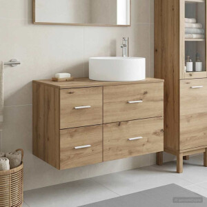 vidaXL Badkamermeubelset 2 st Artisanaal eiken Bewerkt hout