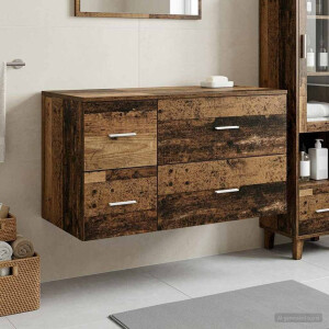 vidaXL Badkamermeubelset 2 st Oud hout Bewerkt hout