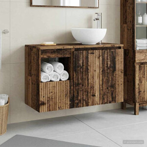 vidaXL Badkamermeubelset 2 st Oud hout Bewerkt hout
