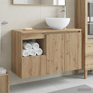 vidaXL Badkamermeubelset 2 st Artisanaal eiken Bewerkt hout