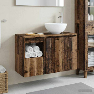 vidaXL Badkamermeubelset 2 st Oud hout Bewerkt hout