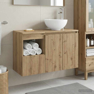 vidaXL Badkamermeubelset 2 st Artisanaal eiken Bewerkt hout