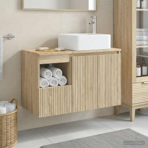 vidaXL Badkamermeubelset 2 st Sonoma Eiken Bewerkt hout