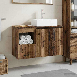 vidaXL Badkamermeubelset 2 st Oud hout Bewerkt hout