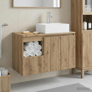 vidaXL Badkamermeubelset 2 st Artisanaal eiken Bewerkt hout