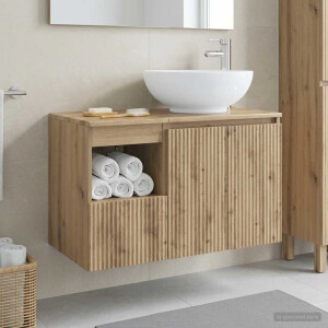 vidaXL Badkamermeubelset 2 st Artisanaal eiken Bewerkt hout