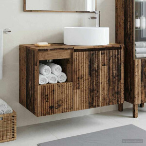 vidaXL Badkamermeubelset 2 st Oud hout Bewerkt hout