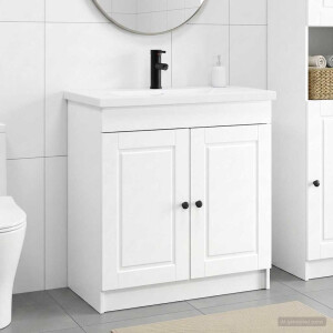 vidaXL Badkamermeubelset Wit 56 x 37,5 x 81 cm Bewerkt hout