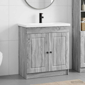 vidaXL Badkamermeubelset Grijs Sonoma 56 x 37,5 x 81 cm Bewerkt hout
