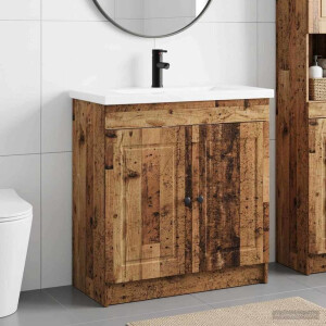 vidaXL Badkamermeubelset Oud hout 56 x 37,5 x 81 cm Bewerkt hout