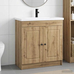 vidaXL Badkamermeubelset Artisanaal eiken 56 x 37,5 x 81 cm