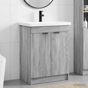 vidaXL Badkamermeubelset Grijs Sonoma 78,5 x 37,5 x 81 cm Bewerkt hout