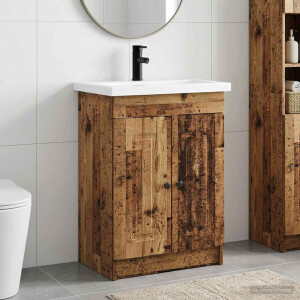 vidaXL Badkamermeubelset Oud hout 56 x 37,5 x 81 cm Bewerkt hout