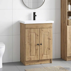 vidaXL Badkamermeubelset Artisanaal eiken 56 x 37,5 x 81 cm