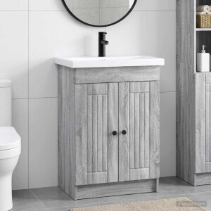 vidaXL Badkamermeubelset Grijs Sonoma 78,5 x 37,5 x 81 cm Bewerkt hout