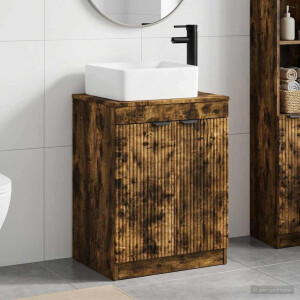 vidaXL Badkamermeubelset Gerookt eiken Bewerkt hout