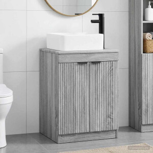vidaXL Badkamermeubelset Grijs Sonoma Bewerkt hout