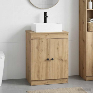 vidaXL Badkamermeubelset Artisanaal eiken Bewerkt hout