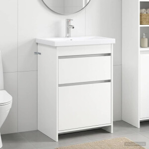 vidaXL Badkamermeubelset Wit 61 x 40 x 84,5 cm Bewerkt hout