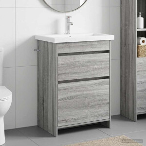 vidaXL Badkamermeubelset Grijs Sonoma 61 x 40 x 84,5 cm Bewerkt hout