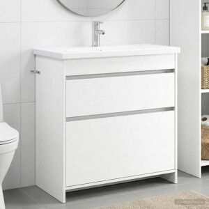 vidaXL Badkamermeubelset Wit 81 x 40 x 84,5 cm Bewerkt hout