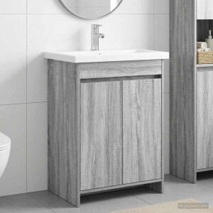 vidaXL Badkamermeubelset Grijs Sonoma 61 x 40 x 84,5 cm Bewerkt hout