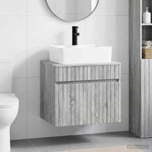 vidaXL Badkamermeubelset Grijs Sonoma Bewerkt hout