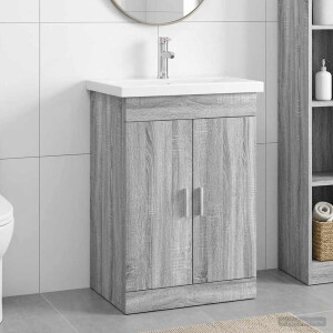 vidaXL Badkamermeubelset Grijs Sonoma 61 x 40 x 84,5 cm Bewerkt hout
