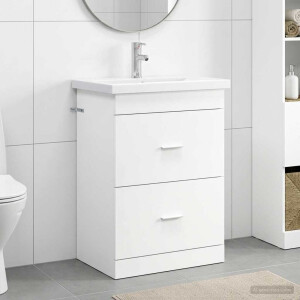vidaXL Badkamermeubelset Wit 61 x 40 x 84,5 cm Bewerkt hout