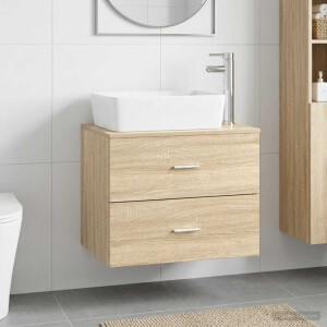 vidaXL Badkamermeubelset Sonoma Eiken Bewerkt hout