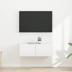 vidaXL TV Wandkast 2 pcs Glanzend Wit 39 x 31 x 29,5 cm Bewerkt hout