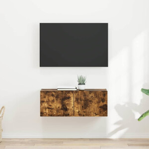 vidaXL TV Wandkast 2 pcs Gerookt eiken 39 x 31 x 29,5 cm Bewerkt hout