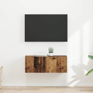 vidaXL TV Wandkast 2 pcs Oud Hout 39 x 31 x 29,5 cm Bewerkt hout