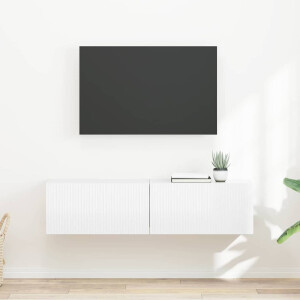vidaXL TV Wandkast 2 pcs Glanzend Wit 60 x 31 x 29,5 cm Bewerkt hout