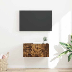 vidaXL TV Wandkast Gerookt eiken 60 x 31 x 29,5 cm Bewerkt hout