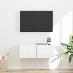 vidaXL TV Wandkast Wandgemonteerd Wit 78,5 x 31 x 29,5 cm Bewerkt hout