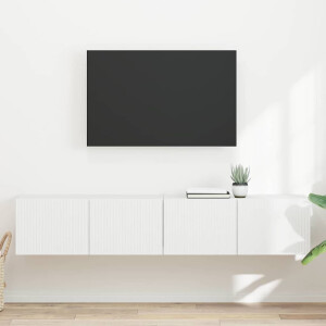 vidaXL TV Wandkast 2 pcs Wit 78,5 x 31 x 29,5 cm Bewerkt hout