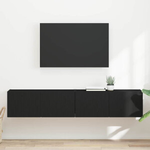 vidaXL TV Wandkast 2 pcs Zwart 78,5 x 31 x 29,5 cm Bewerkt hout