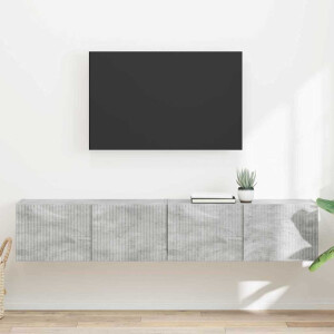 vidaXL TV Wandkast 2 pcs Beton 78,5 x 31 x 29,5 cm Bewerkt hout