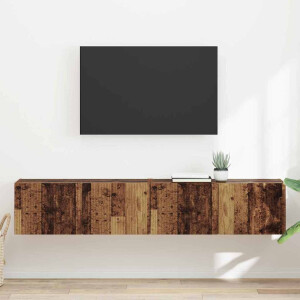 vidaXL TV Wandkast 2 pcs Oud Hout 78,5 x 31 x 29,5 cm Bewerkt hout