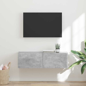 vidaXL TV Wandkast Wandgemonteerd Beton 98 x 31 x 29,5 cm Bewerkt hout